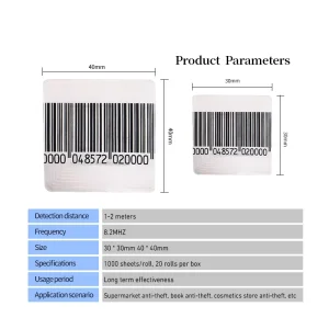 Bohang RF Antitheft Soft Label Barcode Stick Tag EAS System