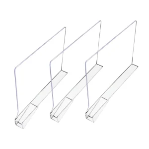 Bookstore L Shape Clear Partition for Closet Organizer and Storage Commodity Separator Acrylic Magnetic Shelf Dividers
