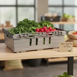 Brandable Produce Baskets with Handle Ideal for Farm Stands Grocery Stores & Promotional Events
