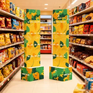 Bread Biscuit Display Stand Supermarket Spice Grocery Stores Snacks Potato Chips Candy Hook Cardboard Display Rack