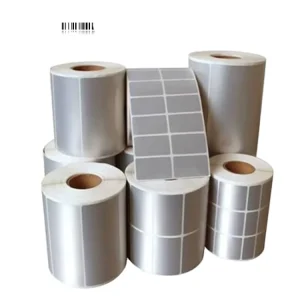 Brushed Silver Matte PET Label Sticker for Barcode Printer