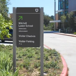 Brushed Stainless Steel Directional Signs for Office Building Corporate Interior Wayfinding Wall Mounted Directional Signs
