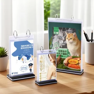 Bulk Acrylic Display Sign Holder A4 Multi Page Flip Display Card Label Display Stand Detachable for Retail Advertising