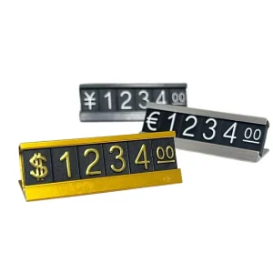 Bulk Durable Rustproof Easy to Adjust Reusable Metal Base Price Displays for Grocery Shops Markets