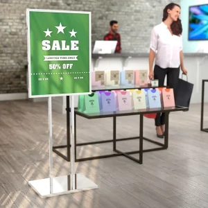 Bulletin Sign Holder Rack 22 x 28 Inch Frame Heavy Duty Raised Base Floor Poster Display Stand