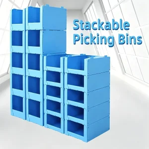CORRUONE Custom PP Corrugated Board Boxes for Warehouse Shelves Stackable Plastic Storage Order Picking Bins