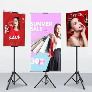 CYDISPLAY Customized Adjustable Retractable Freestanding KT Board Poster Stand Tripod Display Racks Advertising Backdrop Stand
