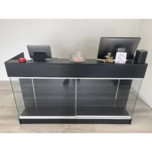 Cabinets Supplier High End Retail Convenience Store Shop Checkout Counter Cashier Counter Desk Wood Cashier Table