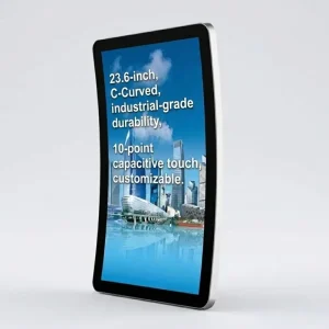 Capacitive Curved Touch Screen 23.6 Inch Monitor Custom Aluminum Frame R1800 SDK for Retail Store Shopping Mall