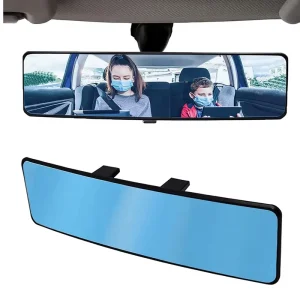 Car Interior Rearview Mirror Wide-angle Curved Surface Reflective Anti-Glare Blue