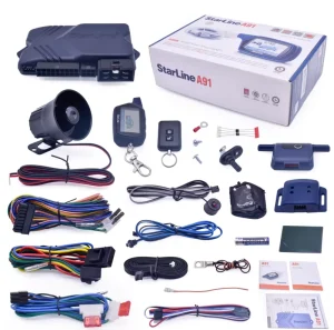 Car Security Kit A91 Two Way Car Alarm System with LCD Monitor Remote Control Keyless Entry Function
