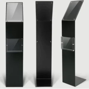 Car Show Iron Floor Standing A4 Sign Stand with Literature Holders Acrylic Info Display Stand