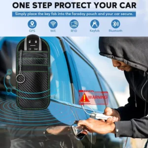 Carbon Fiber RFID Anti-theft WIFI Bluetooth GPS Signal Blocking Faraday Cage Car Key Signal Shielding Bag Case Box Faraday Pouch