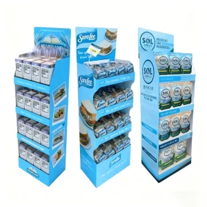 Cardboard Pet Food Toy Display Stand Corrugated Hook Peg Display Shelf Cardboard Paper Dishes Shoes Display Racks