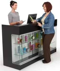 Cashier Counter Table Glass Window Display Cash Register for Shops