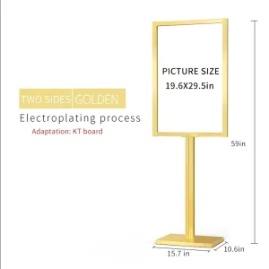 Champagne Gold and Rose Gold Menu Board Stand Outdoor Durable Double-Sided Sign for Retail Store Wedding Party Event