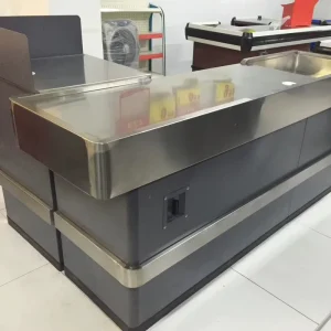 Checkout Counter Cashier Cash Desk Supermarket Checkout Table With CE Certificate
