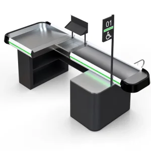 Checkout Counter Cashier Counter Supermarket Checkout Retail Counter Conveyor Belt Checkout Lane Cash Register POS Supermarket