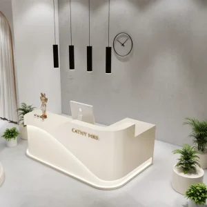 Checkout Counter Simple Modern Multi function L shaped Corner Custom Bar Counter for Clothing Store Beauty Salon Baking Paint