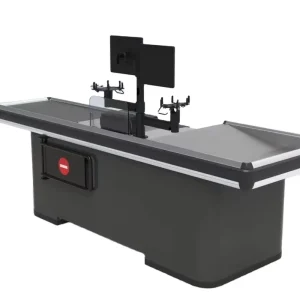 Checkout Counter for Supermarkets and Retail Stores Cashier Check Table with Stone Design Made of Durable MDF Wood