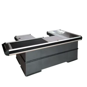 Checkout Counter with Electronic Conveyor Belt for Supermarket Manufacturer
