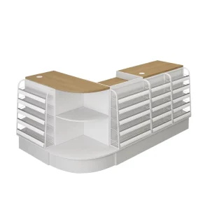 Checkout Counter with Shelving for Goods