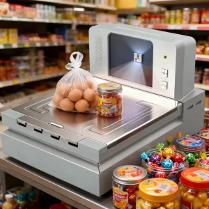 Checkout Efficiently with SW01 POS System Featuring 15.6 Touchscreen Scale and AI Camera