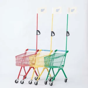 Children’s Foldable Nestable Grocery Shopping Trolley with Baby Seat for Ages 6-12 Years