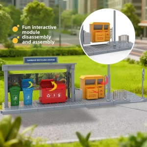 Children’s Plastic Garbage Recycling Station Accessories Ornaments Educational Science Toy Car 0-24 Months Assembled Model 1:5
