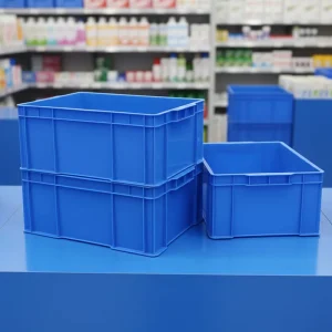 China Factory Direct Plastic Industrial Totes and Bins Stackable and Nestable for Automotive Electronics and Heavy Machinery Sectors