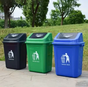 China High quality Plastic Pedal Trash Can Shake Lid Trash Can for Food and Medical Waste Recycling