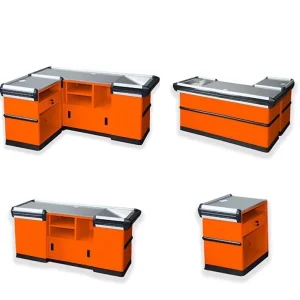China Manufacturer Steel Retail Store Supermarket Cashier Desk Counter Table