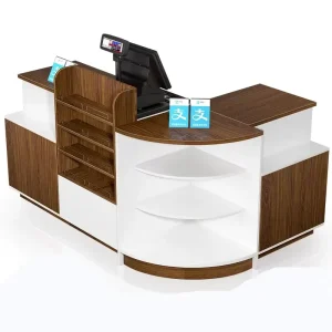 China Supplier Elegant Modern Customized Size Checkout Counter Display Professional Free Design Cash Register Furniture