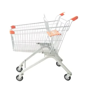 Chinese Factory Direct Made 80L Black Durable & Antirust Wire Shopping Trolley with 4 Inch Casters