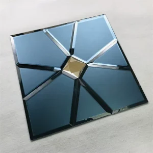 Chinese Modern Square Framed Mosaic 3D Wall Mirror Tiles Roll for Nightclub & Bar Decor Ceiling Tiles Background Wall Mirror