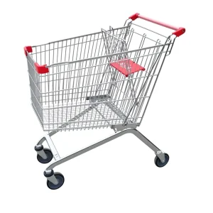 Chrome Plating 150L Supermarket Cart Shopping Cart Push Trolley