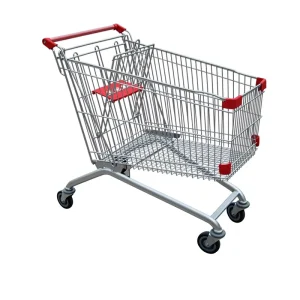 Chrome Plating 180L Shopping Trolley Supermarket Trolley Grocery Push Trolley
