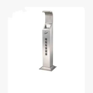 Classic Outdoor Floor Standing Large Stainless Steel Ashtray Column Vertical Cigarette Butt Disposal Bin for Hotel Restaurant