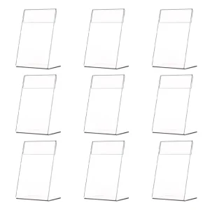 Classic Simple Transparent Tilt Sign Holder Table Card Price Label Easel Acrylic Sign Holder