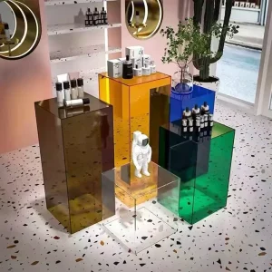 Clear Acrylic Display Box Floor Standing Display Cabinet Window Shoe Bag Acrylic Display Stand For Retail Showcase
