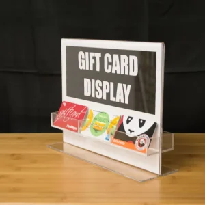 Clear Acrylic Gift Card Holder and Sign Display Holder Rack 11″W X 8.5″H