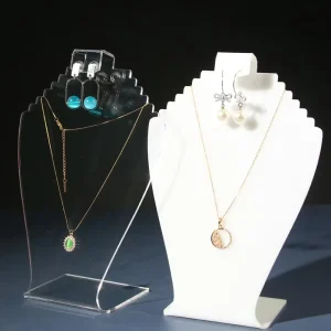 Clear Acrylic Jewelry Display Stand Necklace Bust Earring Holder Retail Shop Showcase Photography Props RY0556 Mainland China