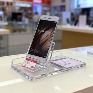 Clear Acrylic Mobile Phone Display Holder with Price Tag Holder