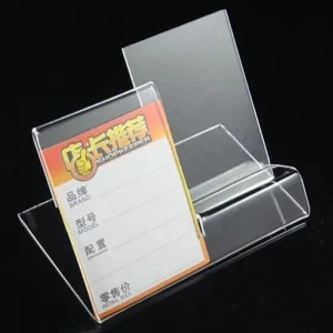 Clear Acrylic Mobile Phone Stand with Price Tag Label Transparent Cell Phone Holder Clear Phone Rack