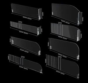 Clear Acrylic & Plastic Shelf Dividers Universal Shelf Separators for Supermarket Gondolas Wire Retail Racks