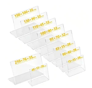 Clear Acrylic Price Tag Holder L-Shaped Display Stand for Retail and Store Use
