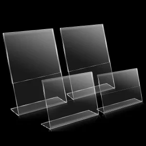 Clear Acrylic Price Tag Holder for Supermarket Retail Store Sign Stand Transparent Label Display Stand European USA Standard
