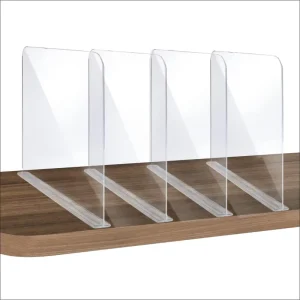 Clear Acrylic Shelf Divider Closet Separator Cabinet Organizer for Home Supermarket Item Sorting