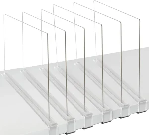 Clear Acrylic Shelf Dividers for Closet Organization