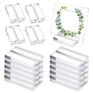 Clear Acrylic Sign Holder Double Sided Table Tent Display Stand Slot Sign Holder for Menu Table Numbers Christmas Place Card